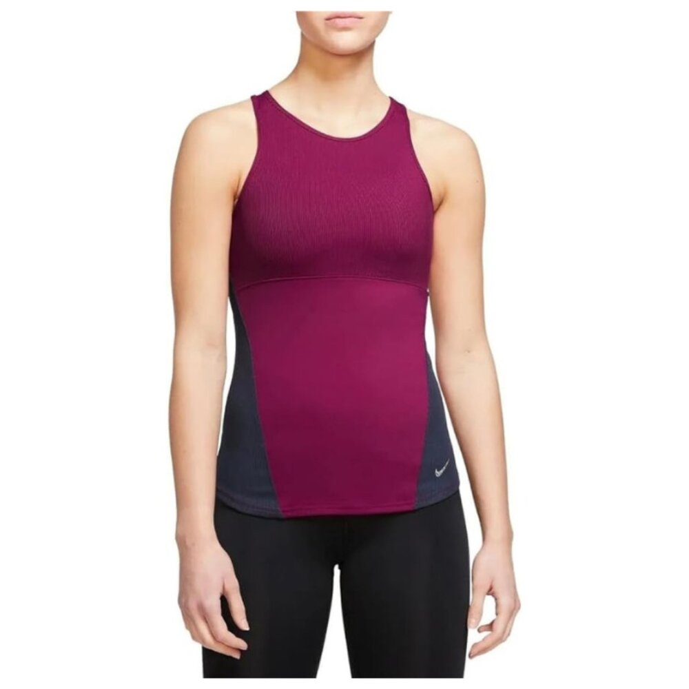 Nike Yoga NWT Women's Dri-Fit Fuchsia/Navy Athletic Tank Top, Size XXLarge